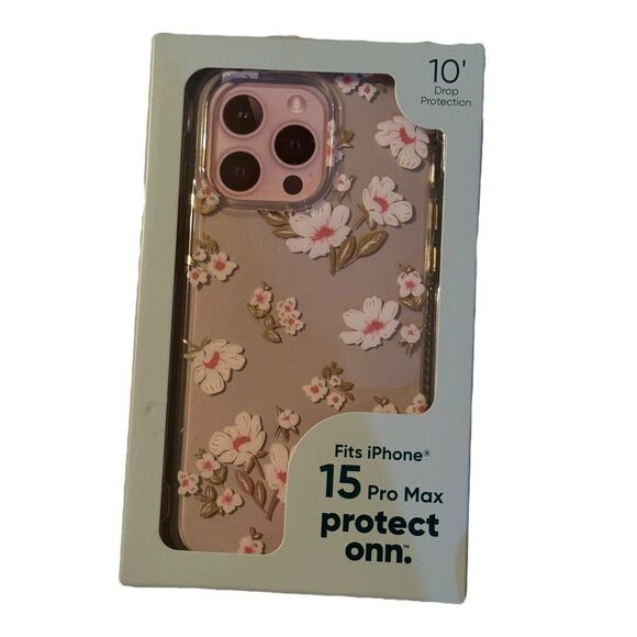 onn.‎ Protect Dainty Floral Phone Case for iPhone 15 Pro Max NEW IN BOX - Picture 1 of 2